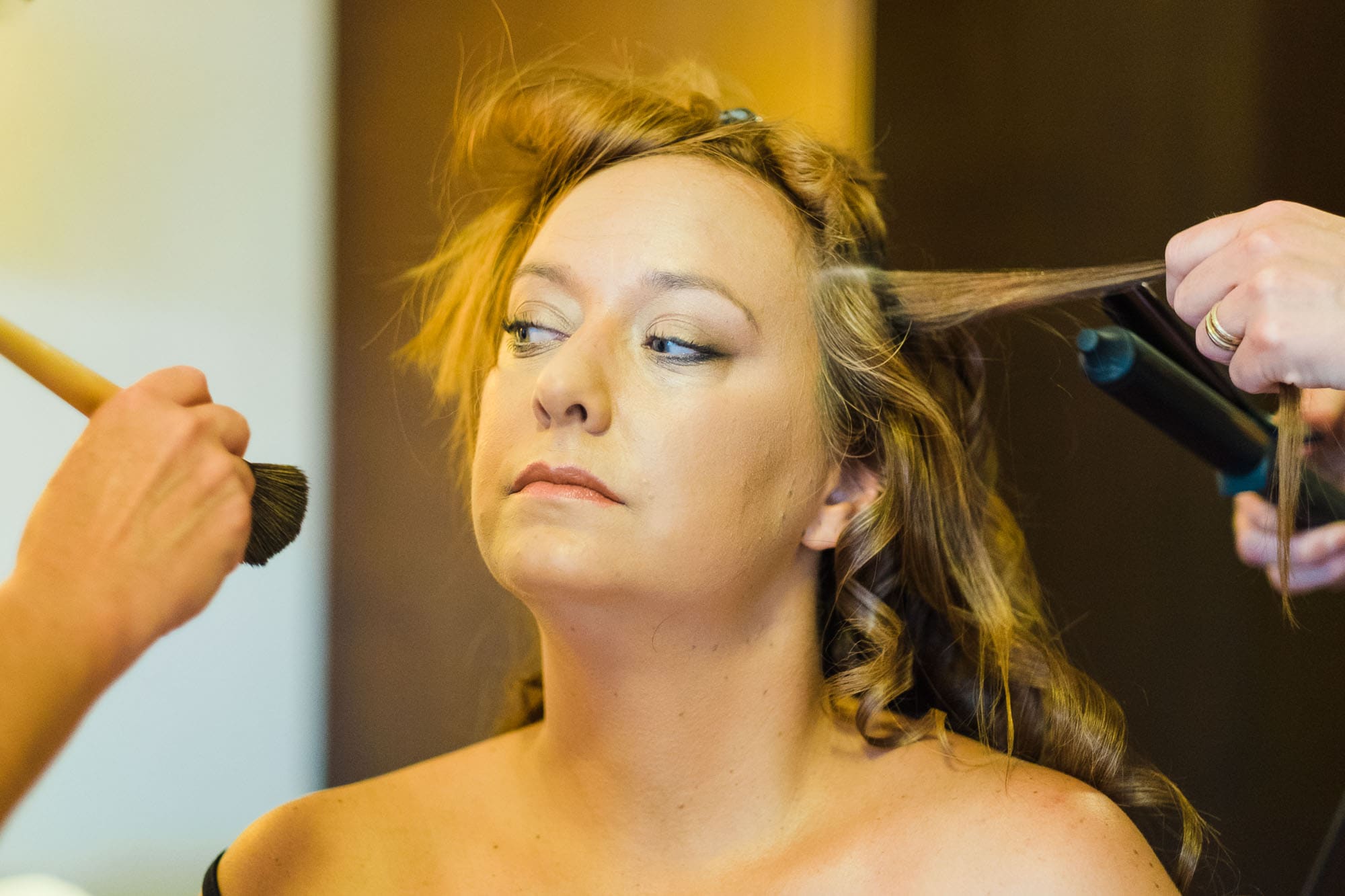 Home Bride\\\'s lat minute getting ready photograph