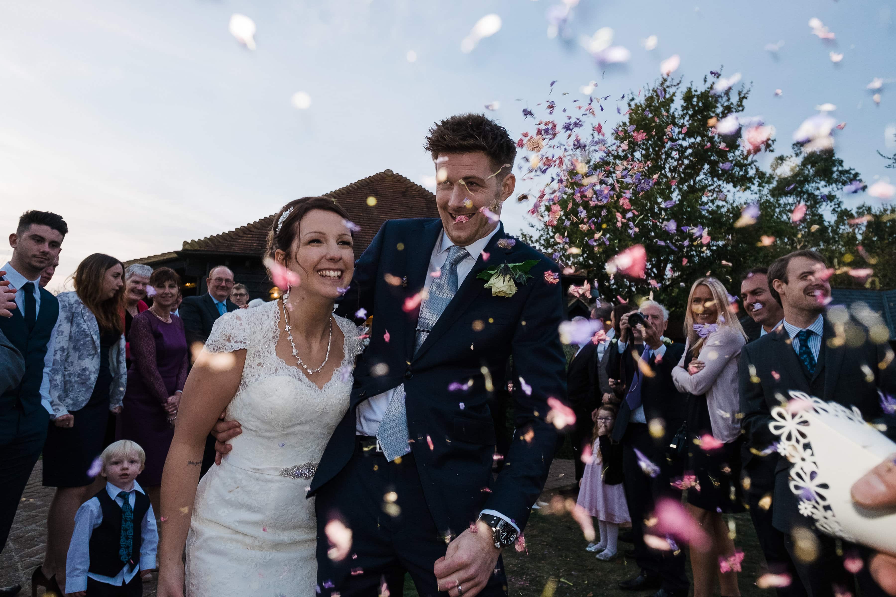 Confetti wedding photograph