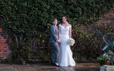 Grace+Steph’s intimate Woodhall Manor wedding